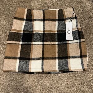 Plaid High Waisted Flannel Skirt